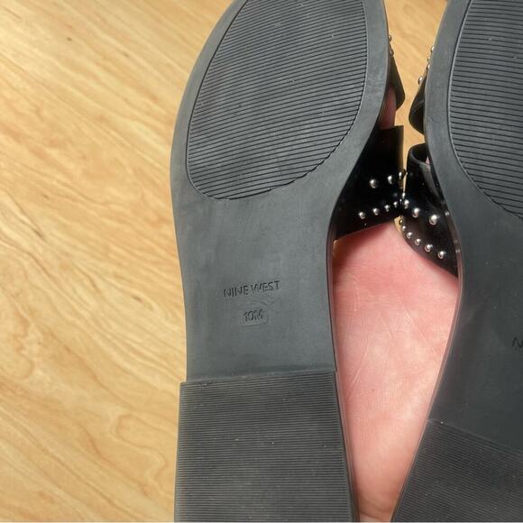 |Nine West| Black Studded Slide Sandals Like New! - Picture 7 of 7